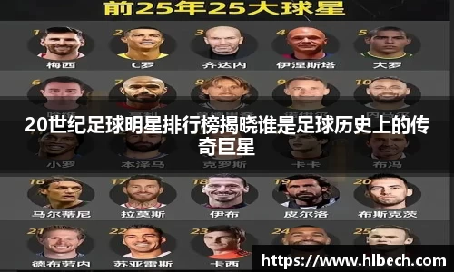 20世纪足球明星排行榜揭晓谁是足球历史上的传奇巨星
